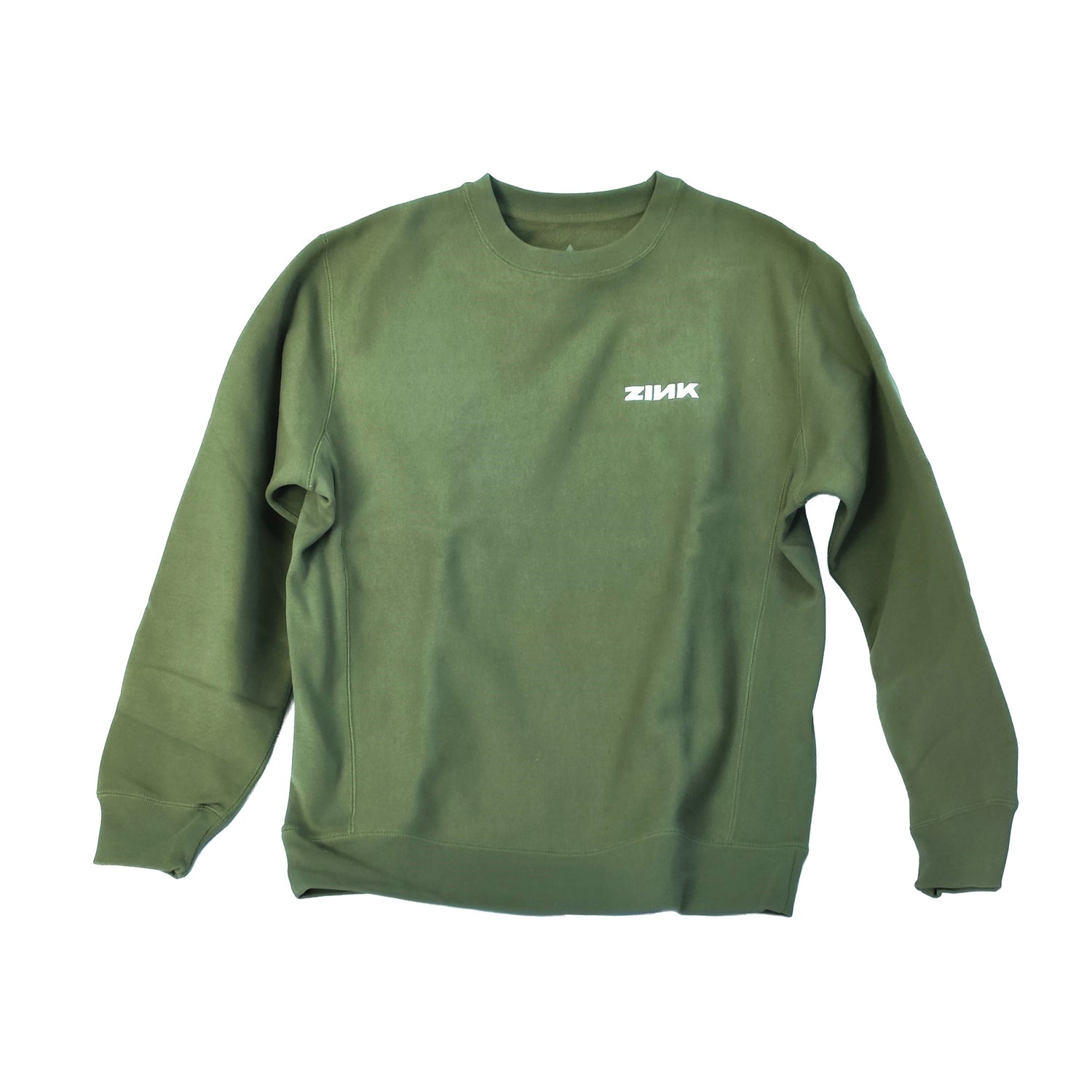 Olive Embroidered Crew Neck