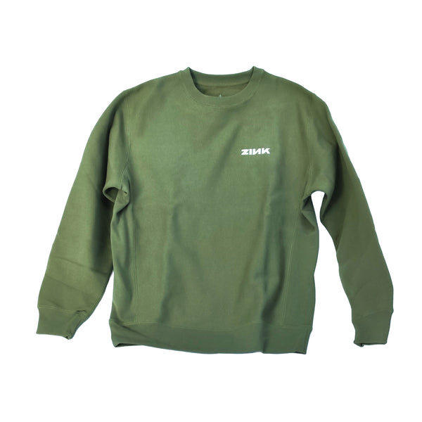 Olive Embroidered Crew Neck